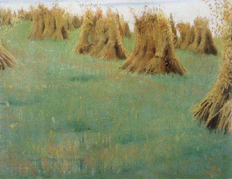 William Stott of Oldham Stacked Corn Norge oil painting art